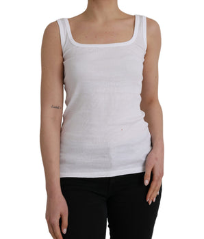 Ermanno Scervino Top casual sin mangas de algodón blanco