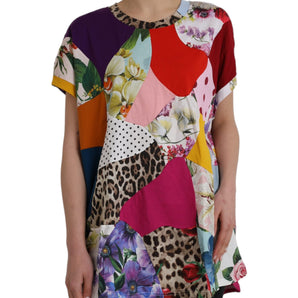 Dolce & Gabbana Multicolor Patchwork Cotton Silk Blouse Top