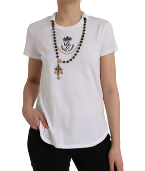 Dolce &amp; Gabbana Camiseta De Manga Corta Con Collar De Algodón Blanco
