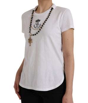 Dolce &amp; Gabbana Camiseta De Manga Corta Con Collar De Algodón Blanco