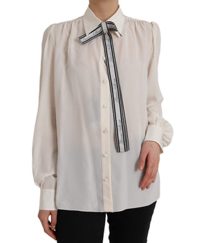 Dolce &amp; Gabbana Blusa blanca con botones de manga larga