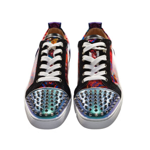 Christian Louboutin Louis Spikes Orlato Contrast Multicolor Laceup Sneakers