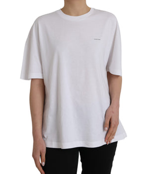 Balenciaga Camiseta De Manga Corta Con Cuello Redondo De Algodón Blanco