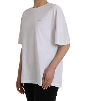 Balenciaga Camiseta De Manga Corta Con Cuello Redondo De Algodón Blanco