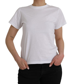 Balenciaga Camiseta De Manga Corta Con Cuello Redondo De Algodón Blanco