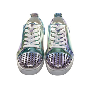 Christian Louboutin Fun Louis Junior Spikes Flat Ombre Laminated Leather Sneakers