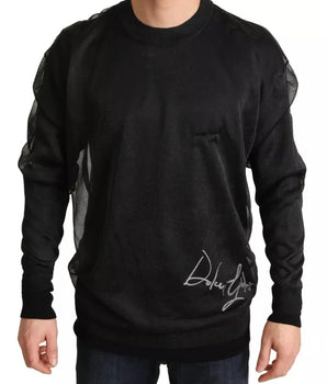 Dolce & Gabbana Black Logo Crewneck Long Sleeve Pullover Sweater