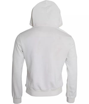 Dolce &amp; Gabbana Jersey blanco con capucha de algodón Caesar