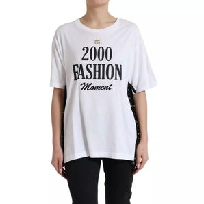 Dolce & Gabbana White 2000 Fashion Moment Lacing Detailed Tee T-shirt