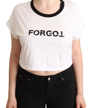Dolce &amp; Gabbana White Forgot Print Short Sleeves Crop T-shirt
