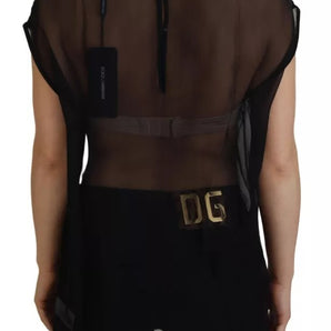 Dolce & Gabbana Black Mesh Transparent Blouse Pullover Top