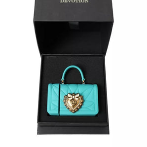 Dolce & Gabbana Turquoise Silicone Devotion Heart Bag Cover Hand Airpods Case