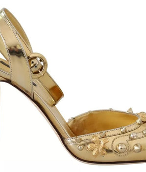 Dolce &amp; Gabbana Sandalias con tira trasera Vally con tachuelas doradas Zapatos