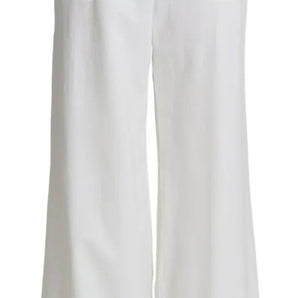 Dolce & Gabbana White Wide Leg Virgin Wool Pants