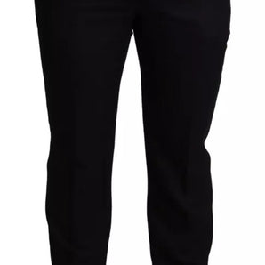 Dolce & Gabbana Black Cotton Stretch Dress Formal Pants