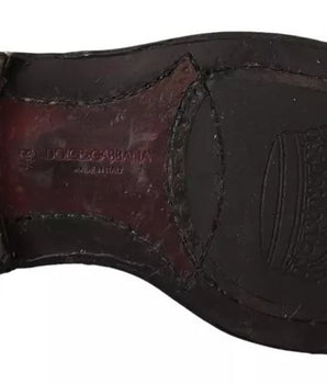 Dolce & Gabbana Black Leather Brogue Oxford Dress Shoes