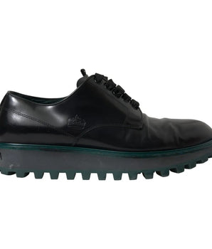 Dolce & Gabbana Black Leather Derby Formal Dress Shoes