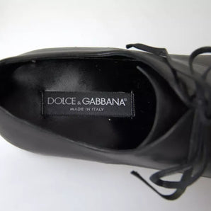 Dolce & Gabbana Black Leather Mens Formal Dress Shoes