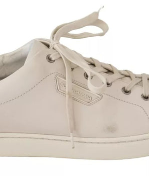Dolce &amp; Gabbana Zapatos deportivos blancos con logo de cuero informal para hombre