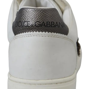 Dolce & Gabbana White Leather Heart Low Top Sneakers Casual Shoes