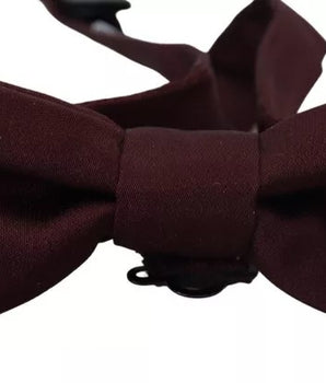 Dolce & Gabbana Bordeaux Silk Adjustable Neck Men Bow Tie