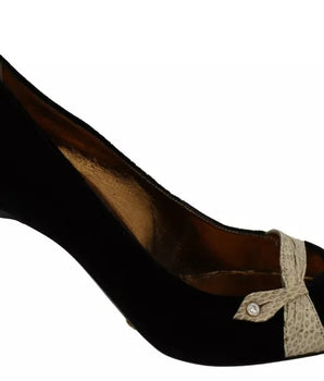 Dolce & Gabbana Black Velvet Ayers High Heels Pumps Shoes