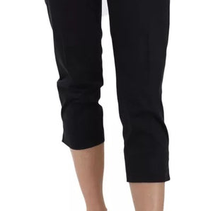 Dolce & Gabbana Black Cotton Cropped Capri Pants