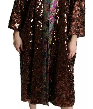Dolce &amp; Gabbana Abrigo largo con lentejuelas multicolor Chaqueta jaquard