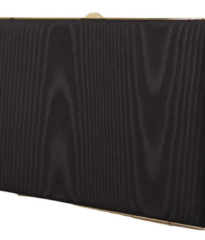Dolce & Gabbana Black Silk Gold Frame Clutch Evening Party Purse Bag