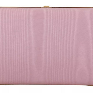 Dolce & Gabbana Pink Silk Gold Frame Clutch Evening Party Purse Bag