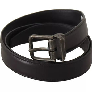 Dolce & Gabbana Black Calf Leather Antique Buckle Men Belt