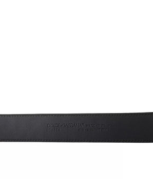 Dolce & Gabbana Black Exotic Leather Gold Metal Buckle Belt