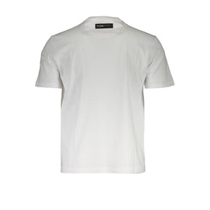 Camiseta de cuello redondo de algodón blanco crujiente con estampado Plein Sport