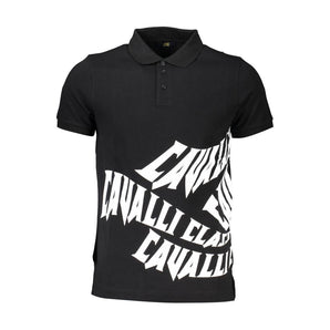 Cavalli Class Polo Elegante Manga Corta Negro