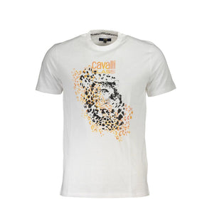 Cavalli Class White Cotton T-Shirt