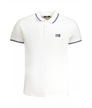 Cavalli Class White Cotton Polo Shirt