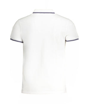Cavalli Class White Cotton Polo Shirt