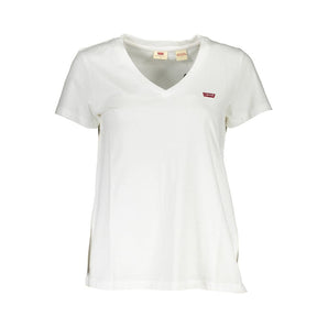 Levi's Chic White V-Neck Logo Tee