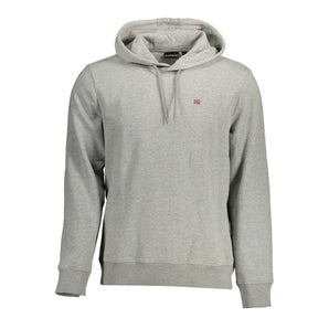 Napapijri Chic sudadera con capucha gris de mezcla de algodón orgánico