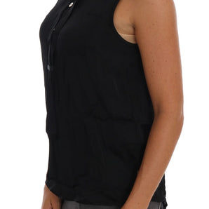 Versace Jeans Chic Sleeveless Black Shirt Blouse