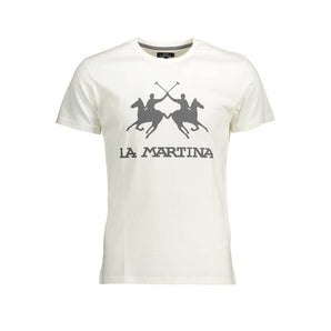 La Martina White Cotton Men T-Shirt