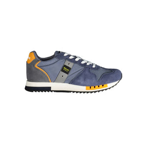 Blauer Elegant Zapatillas Azules Con Cordones Y Detalles En Contraste