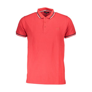 Cavalli Class Red Cotton Polo Shirt