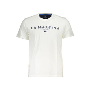 La Martina Chic camiseta blanca con cuello redondo y logo estampado