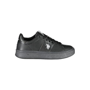 US POLO ASSN. Chic Black Laced Sports Sneakers With Contrast Details