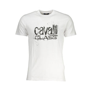 Cavalli Class White Cotton T-Shirt