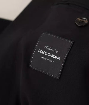 Dolce & Gabbana Black Wool Slim Fit Coat Jacket Blazer