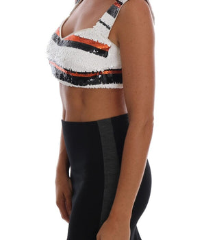 Dolce & Gabbana Sequined Bustier Top in Vibrant Tones Dolce & Gabbana 
