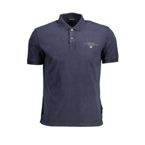 Napapijri Elegante polo de algodón azul con logo bordado