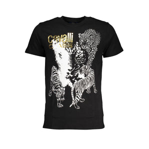 Cavalli Class Black Cotton T-Shirt